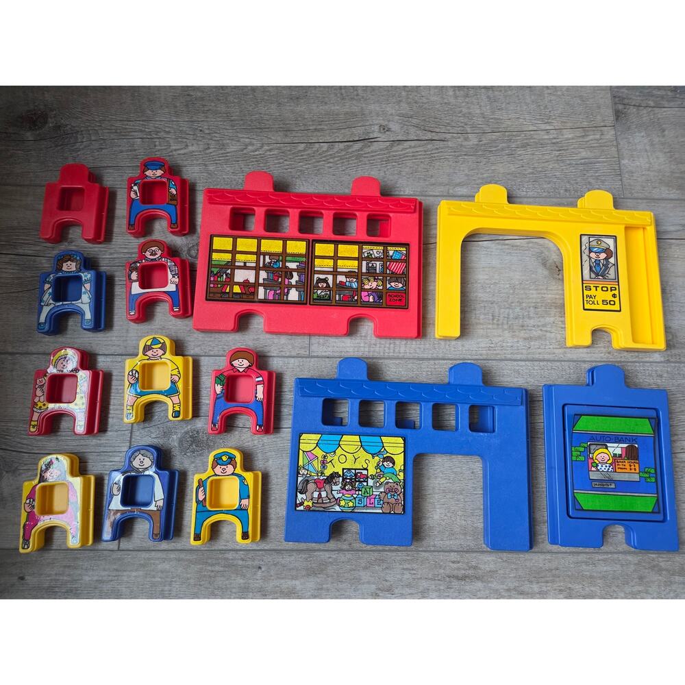Rare Vintage Discovery‎ Toys "Places, Please!" Interlocking Building Set